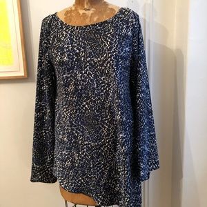 New Laundry by Shelli Segal Asymmetric hem Kimono Sleeve Tunic size Large